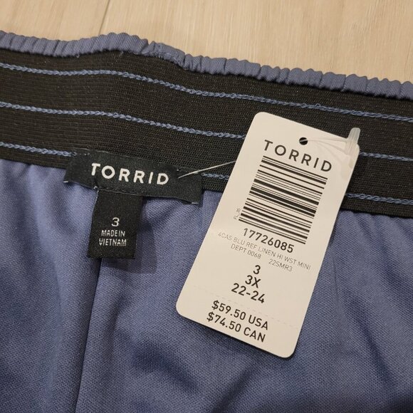 NWT TORRID | High Waist Mini Skirt - Linen Indigo | Sz. 3X - Picture 6 of 8